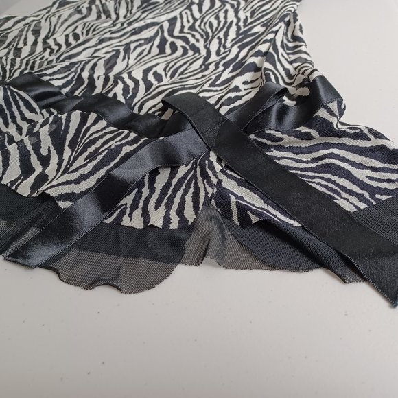 Red Rose Mesh Zebra Print Slip Dress - Picture 8 of 16